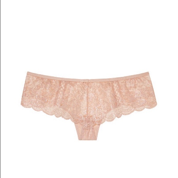 $5 in Bundles New Victoria Secret Floral Lace-trim Hipster Thong Panty Nude - Picture 3 of 6